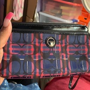 Coach zip around wristlet wallet